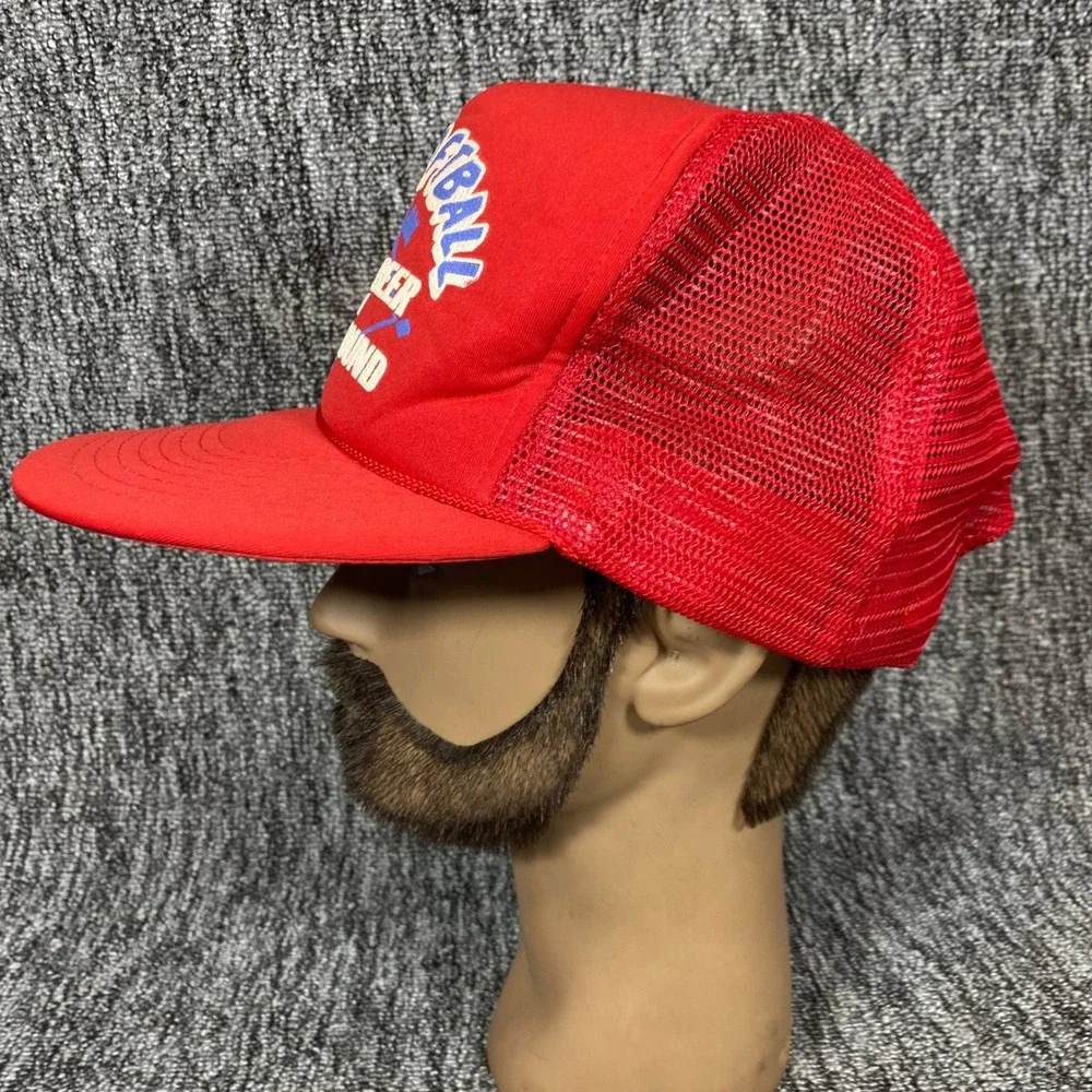 Unbranded Play‎ Softball Drink Beer Run Around Men Red Mesh Snapback Trucker Hat
